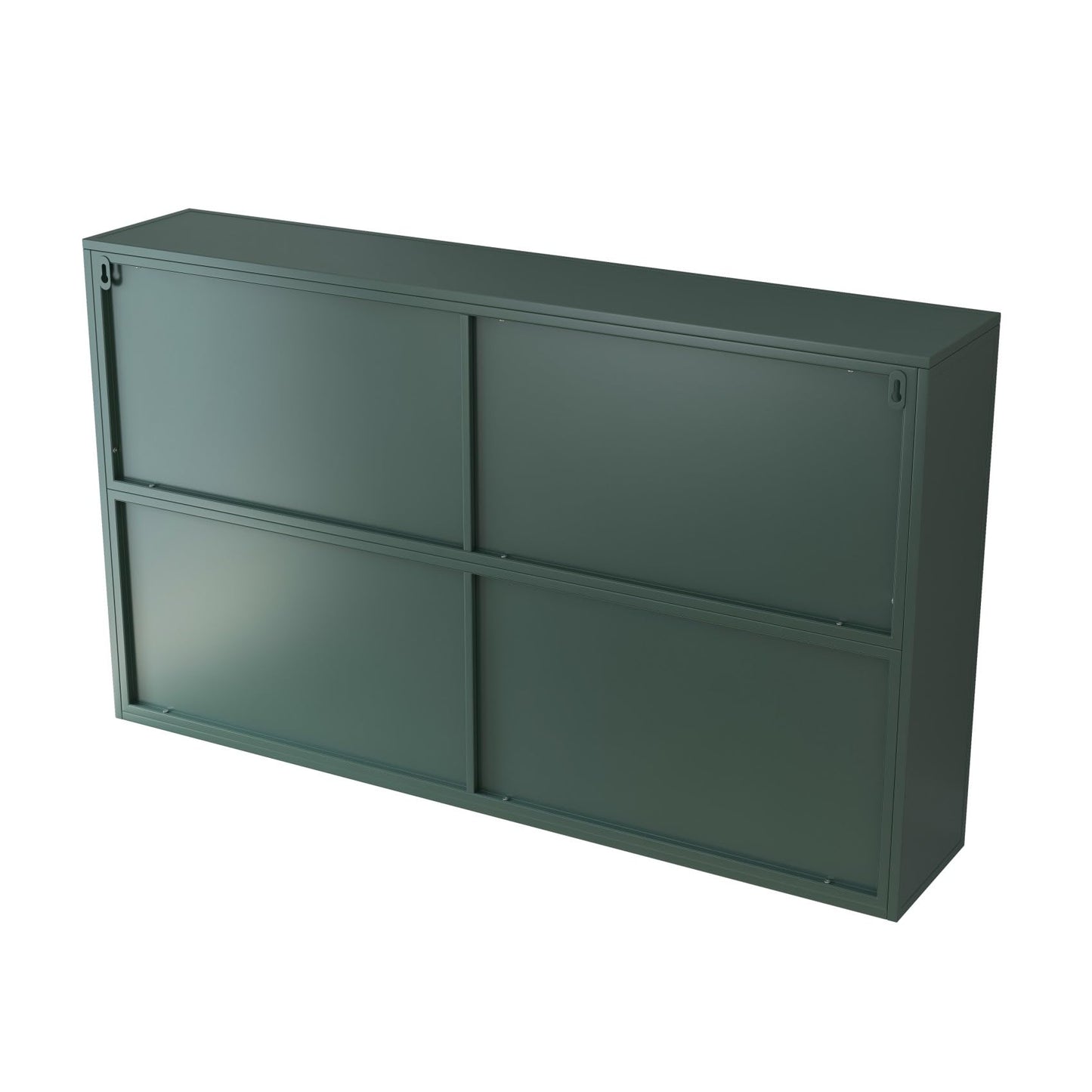 KEIKI 47" Wall Sideboard Buffet Storage Medicine Cabinet with 4 Glass Doors & Shelves, Modern Metal Credenza for Kitchen, Dining, Living Room, Coffee Bar, Entryway
