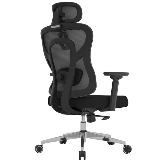 Logicfox Ergonomic Office Chair for Long Hours with Adaptive Thoracic Support – 3D Lumbar System, Adjustable Headrest & Armrests, 330 lbs Capacity