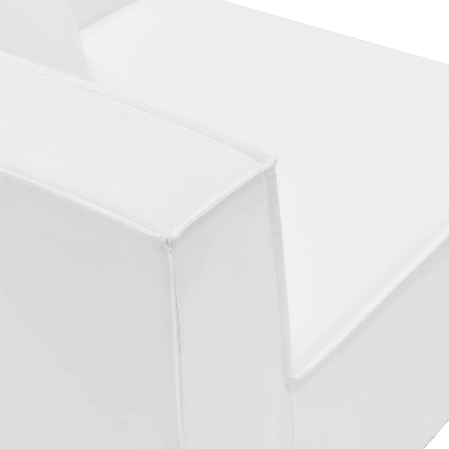 Modway EEI-4379-WHI Saybrook Patio Upholstered 3-Piece Sectional Sofa in White