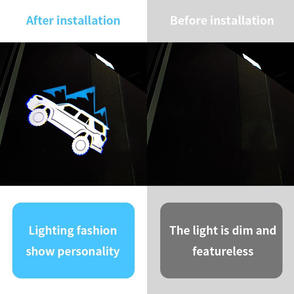 akarin 2 PCS LED Car Door Logo Lights Compatible for 4Runner 2010-present Blue Laser Welcome Light Puddle Lamp