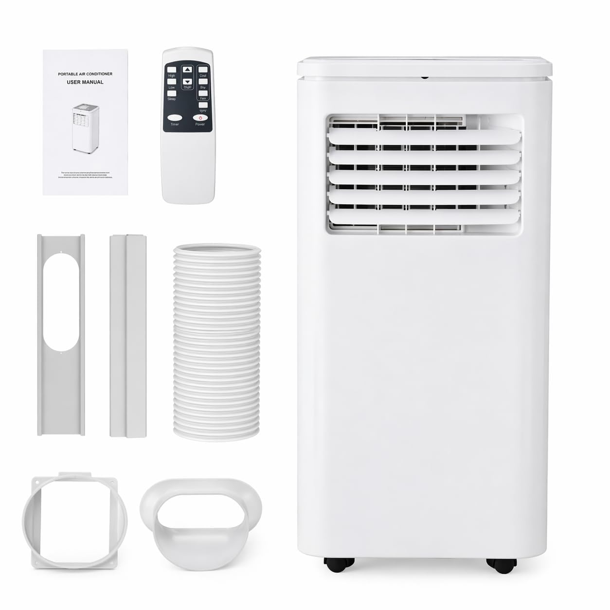 10,000 BTU Portable Air Conditioners - Cools 450 Sq. Ft., 4-in-1 Portable AC Unit with Cool, Fan, Dehumidifier, Sleep, 24H Timer, Remote & Installation Kit, for Bedroom, Office, Dorm