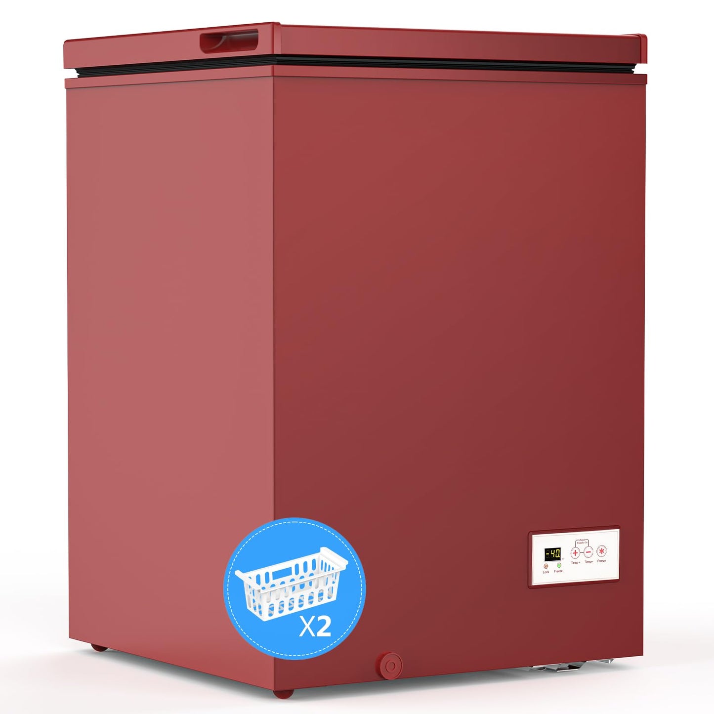 COWSAR 3.5 Cu.Ft Ultra-Low Temperature Chest Freezer, 14℉ to -40℉ Deep Freezer with 2 Removable Stainless Steel Baskets, Electronic Control, 7 Level Adjustable Thermostat