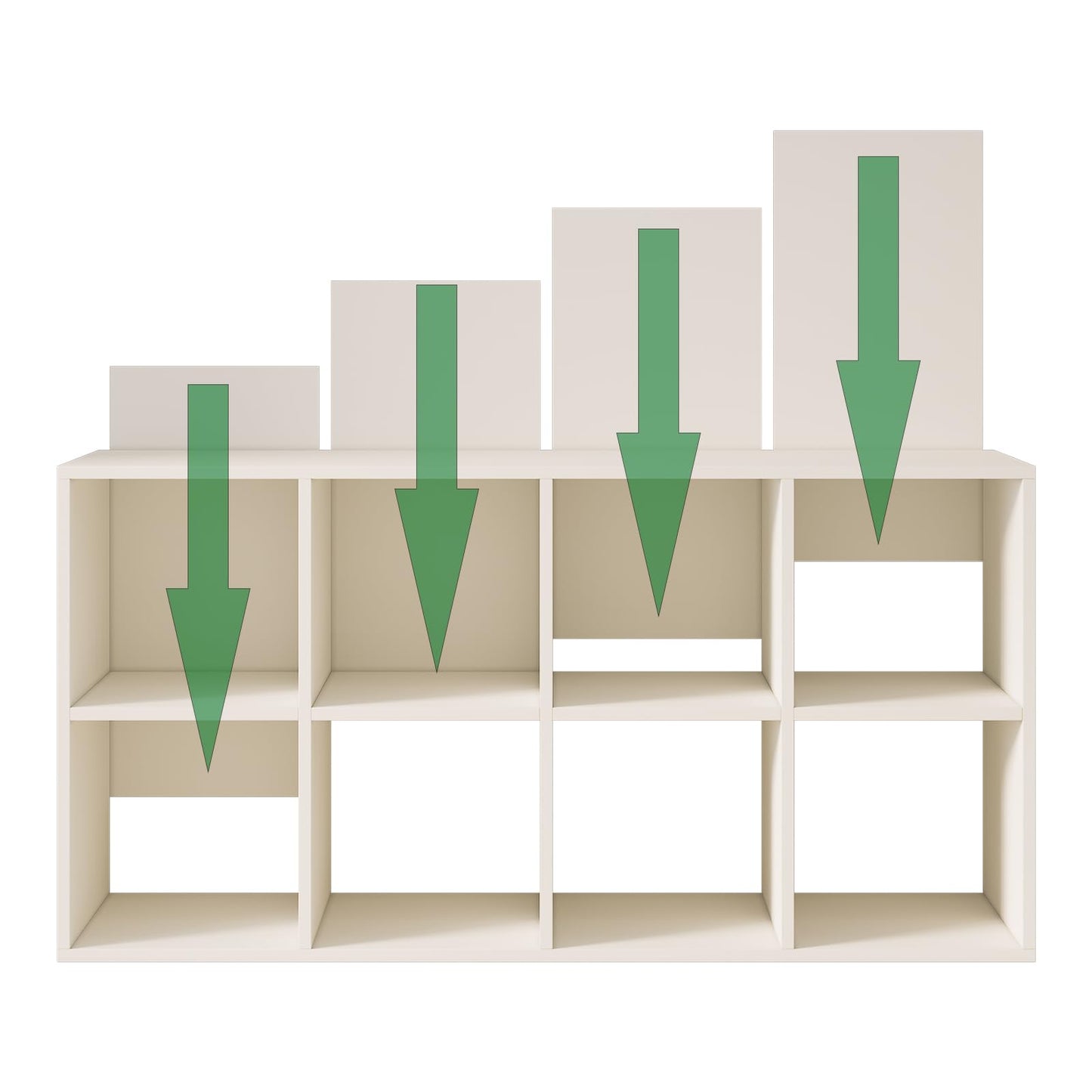 Wood Cube Storage Organizer Closet Cabinet for Living Room Bedroom Study Shelf Bookcase Wooden Floor Standing Open Bookshelf for Kids Home Office Display Storage Cabinet (White, 8-Cube, 11.81in)