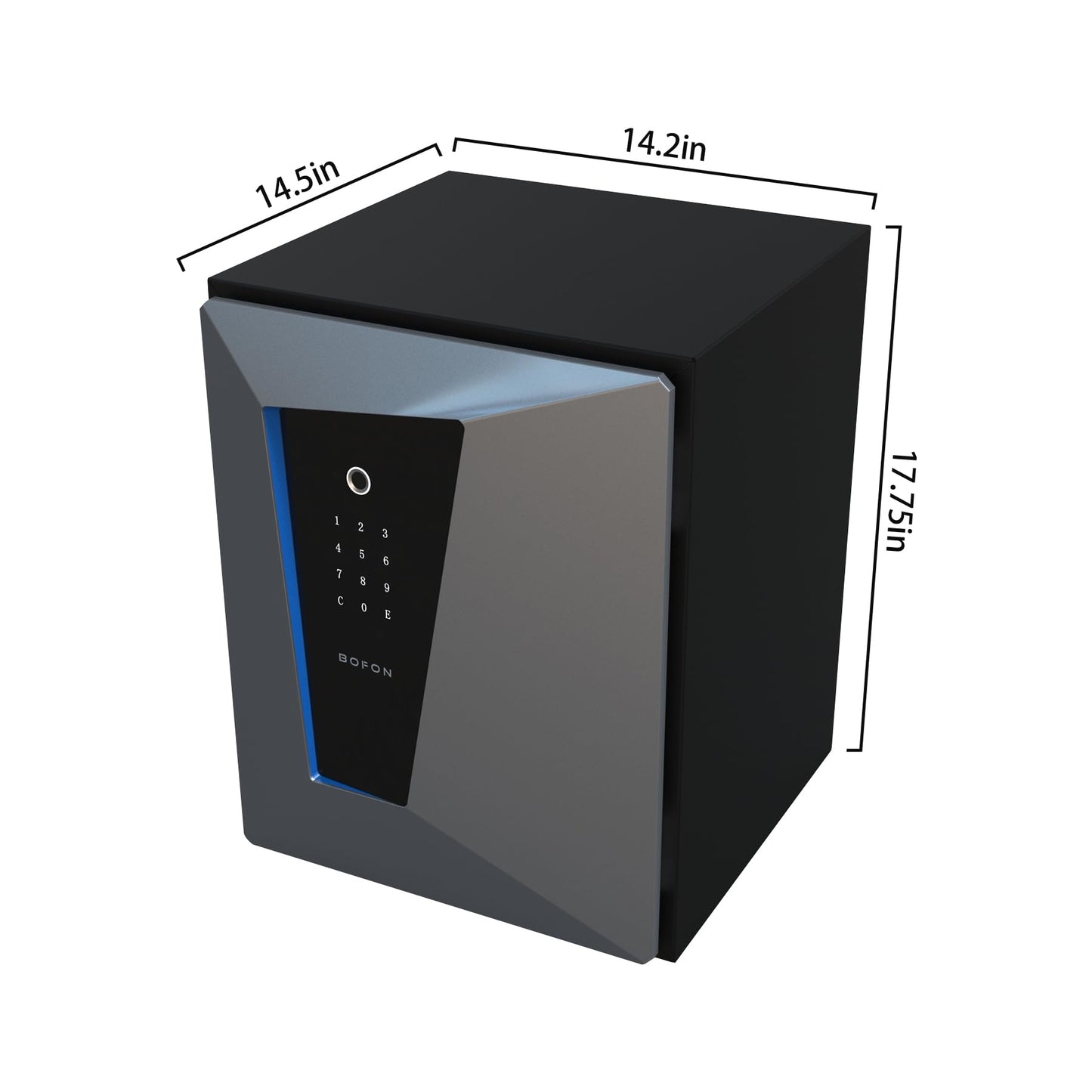 BOFON Y-Series Fingerprint Fireproof Smart Safe Box, Security Box with Key, 2.1 Cubic, Safety Box for Home Office (2.1 Cubic Feet Fireproof-45FF)
