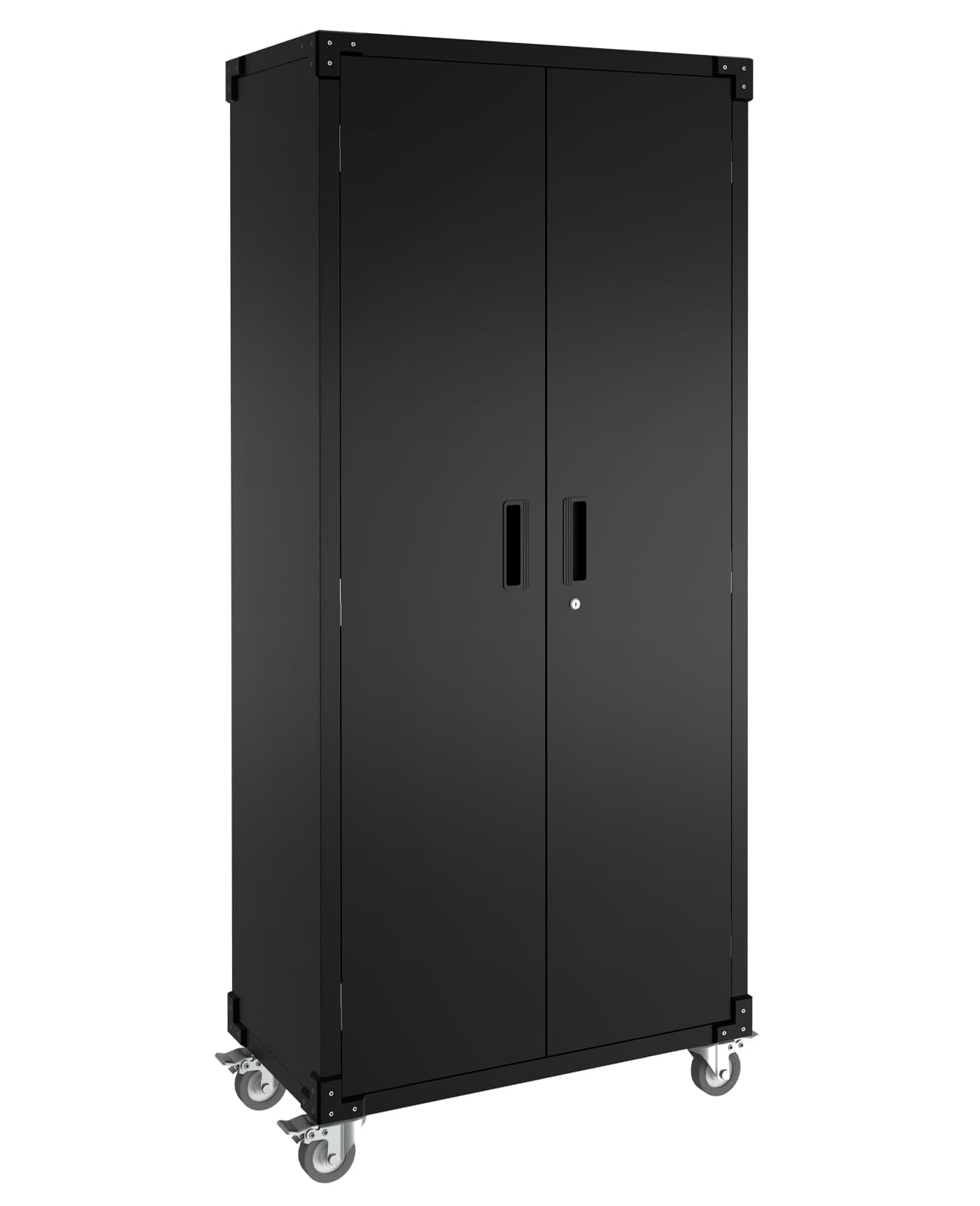 Garvee Storage Metal Cabinet 71" with Doors and 4 Shelves Adjustable Adjustable Feet and Lock Tall Storage Cabinet for Pantry Garage Craft Bedroom Office Shop