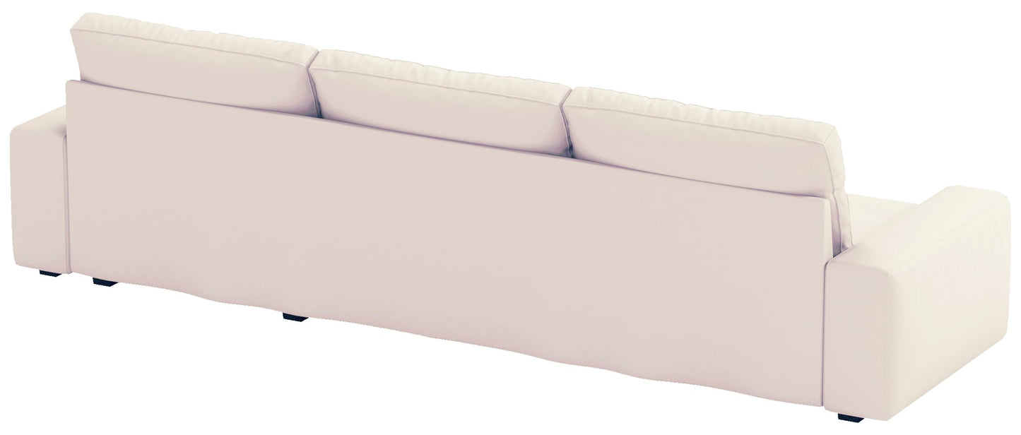 Width: 125.2", Not 110" Durable KIVIK Three 3 Seat Sofa with Chaise Sectional Cover Replacement, Compatible with IKEA Kivik 4 Four Seat Corner Lounge Slipcover Only (Polyester Beige)