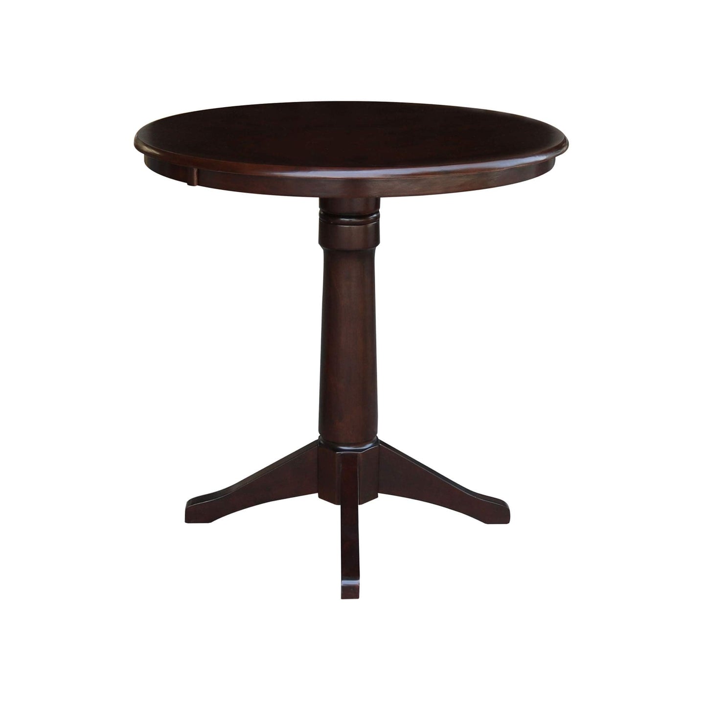 International Concepts 36" Round Top Pedestal Table-34.9" H, Rich Mocha