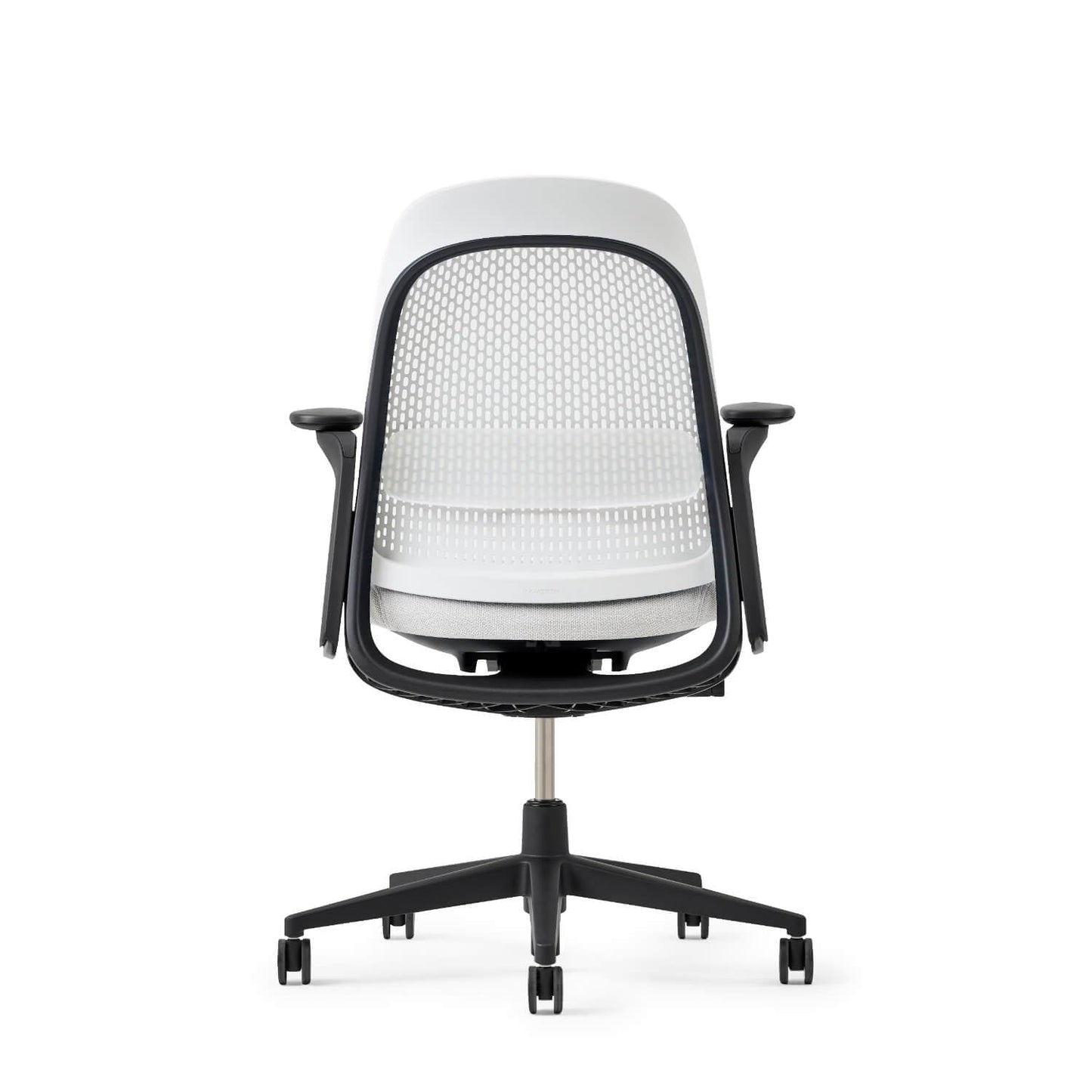 Haworth Breck Office Chair - Ergonomic Desk Seat with Height-Adjustable Lumbar Support, Black Trim, and 4D-Arms (Lunar)