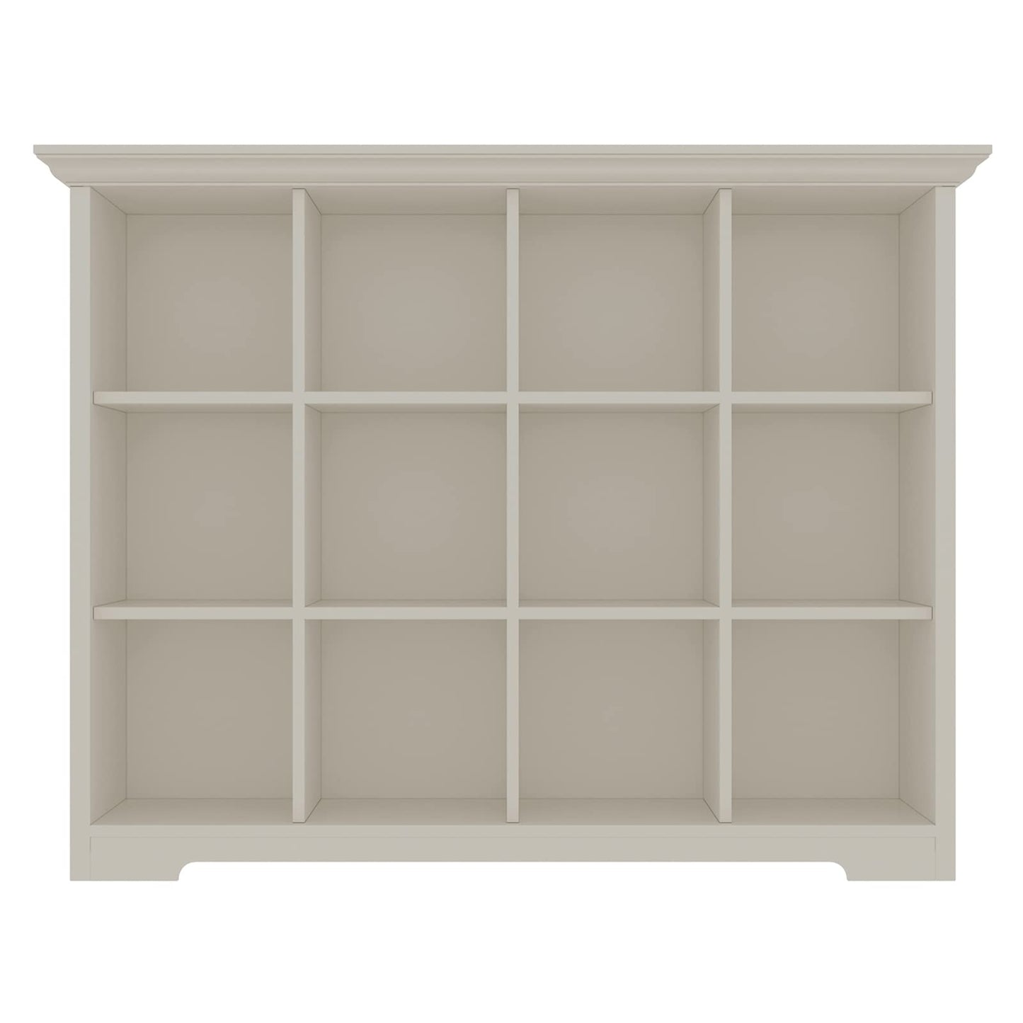 OSCHF Wooden Cube Bookcase with Base - Modern 3 Tiers Floor Standing Open Shelf Cabinet for Home and Office, 12-Cube Lattice Bookshelf, Warm White