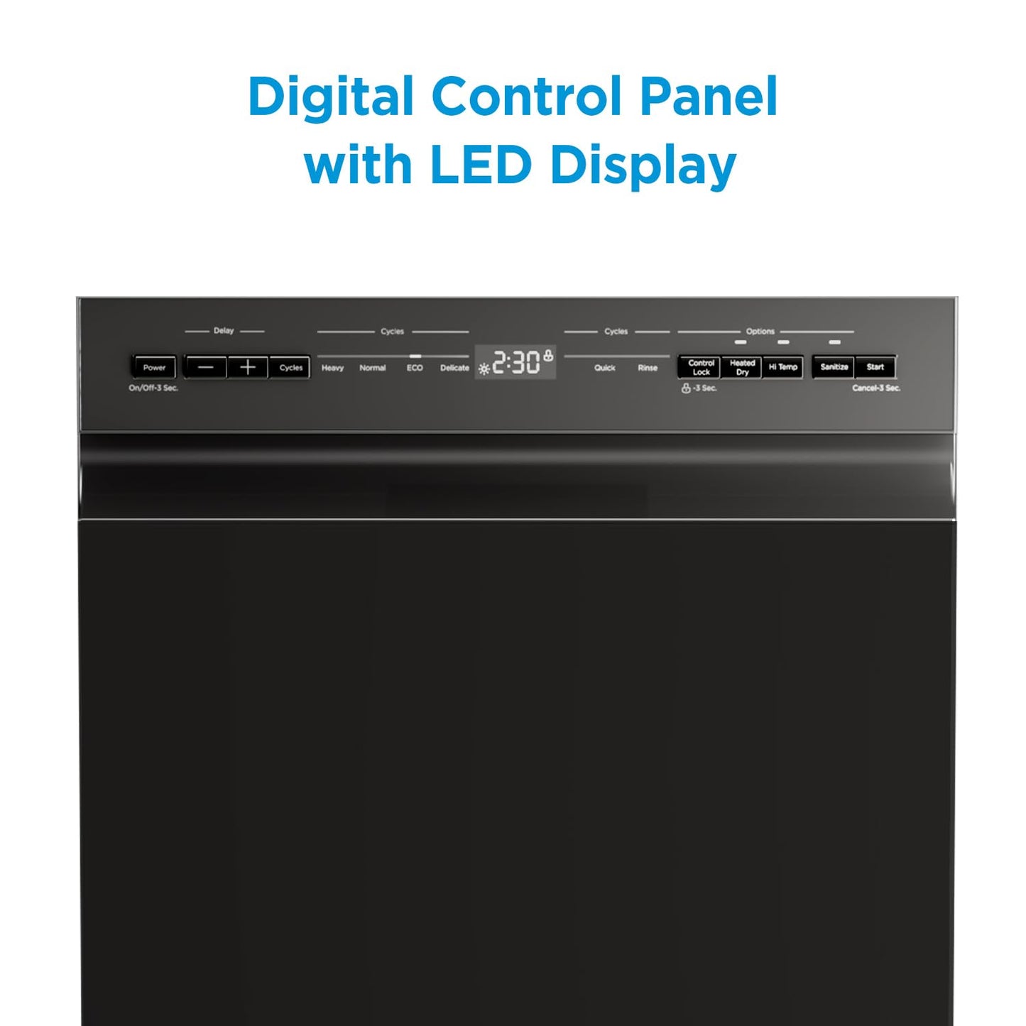 Midea 18 Inch Built-in Dishwasher, Slim Space-Saving Design with Stainless Steel Tub, 8 Place Settings & 6 Wash Cycles, Energy Star Certified Dishwasher with Heated Dry & High-Temp Wash, Black
