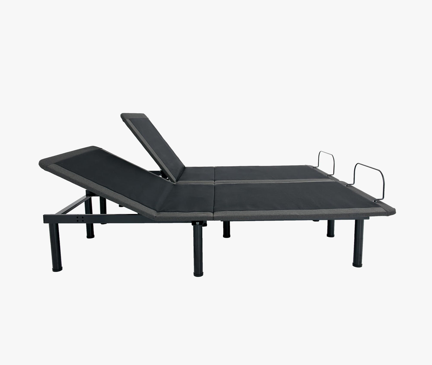 Bridgevine Home Split Flex Adjustable Bed Base Frame, Individual Head and Foot Incline on Either Side, Wireless Remote and Voice-Activated Controls, Split Top King Size