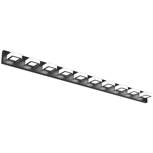 Ralbay 66inch Matte Black Bathroom Vanity Lights Metal Acrylic LED Modern Black Bathroom Wall Lighting Fixtures