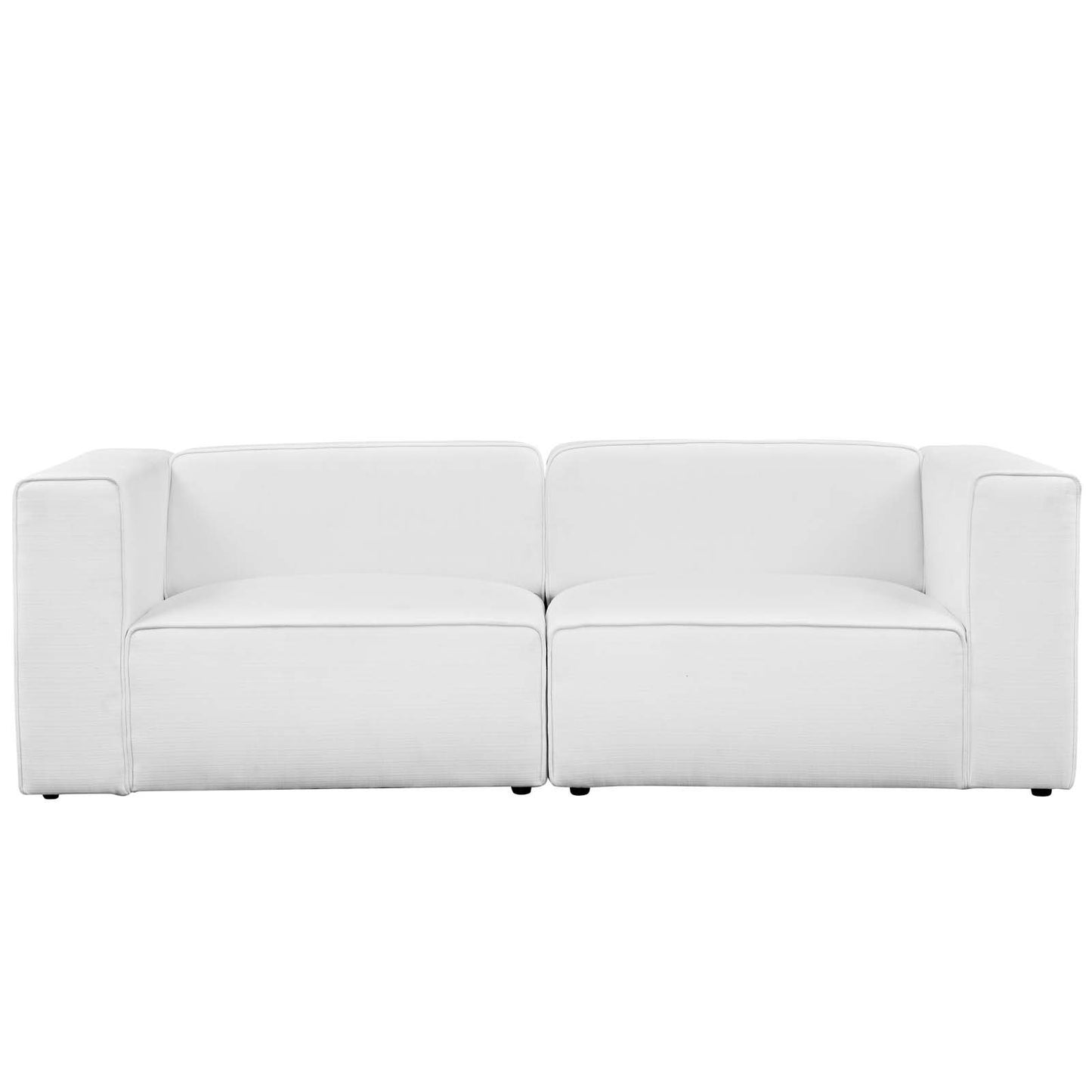 Modway Mingle Contemporary Modern 2-Piece Sectional Sofa Set in White