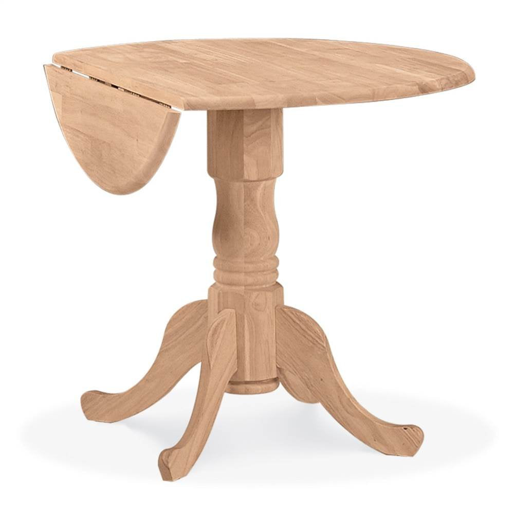 International Concepts 36-Inch Dual Drop Leaf Table, Solid Parawood, Unfinished