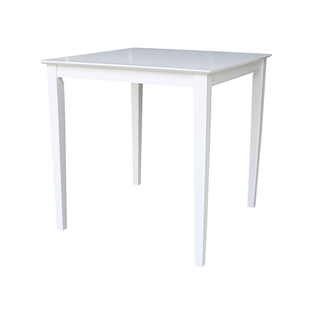 Solid Wood Counter Height Dining Table, 36 Inch High, White