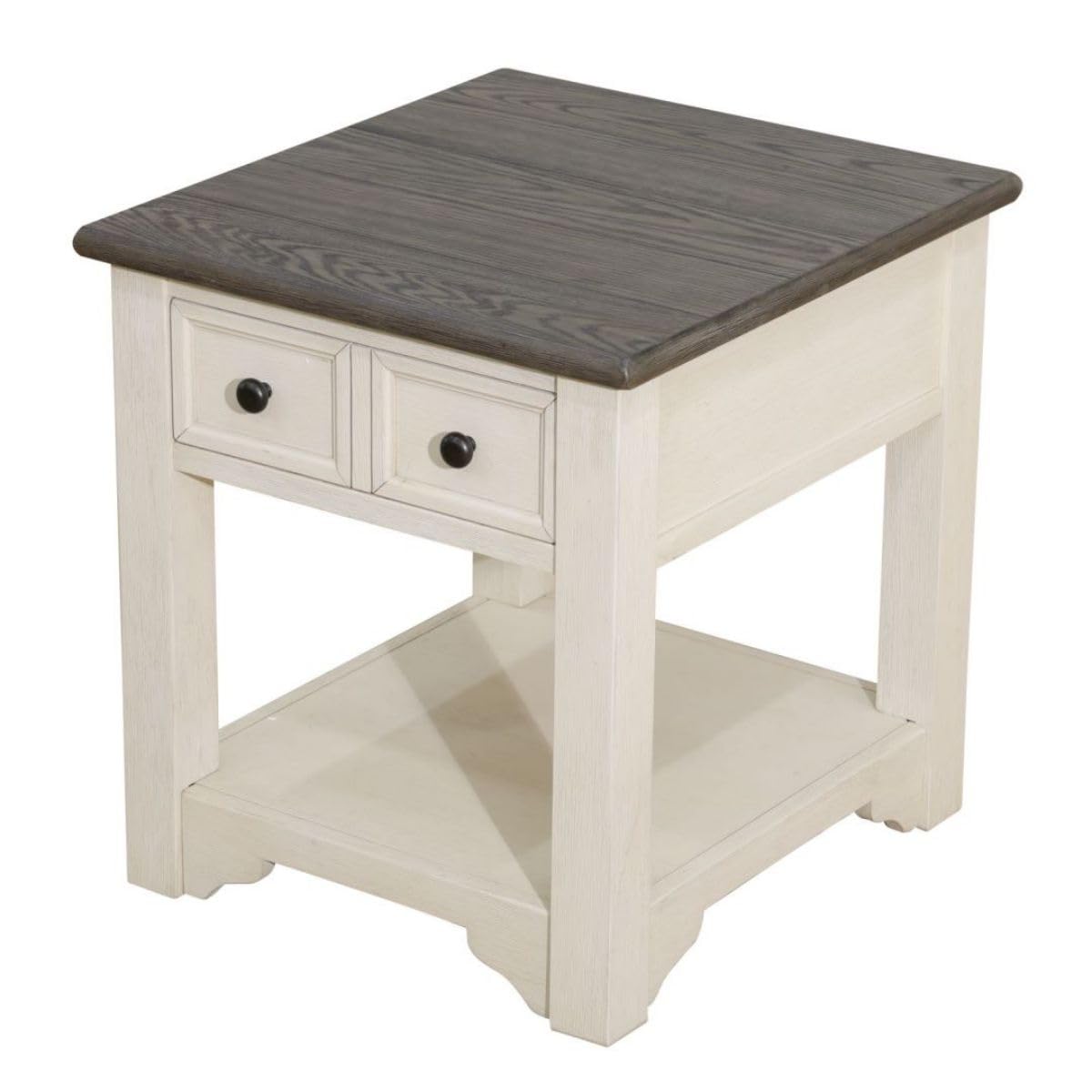 UOCFYK Side/Bedside/End Couch Table/cabinets with Storage, Small Wood Farmhouse Night Stand for Small Spaces, Nightstand for Living Room, Bedroom, Kitchen, Plant Tables, Dark Grey MDF and White Oak