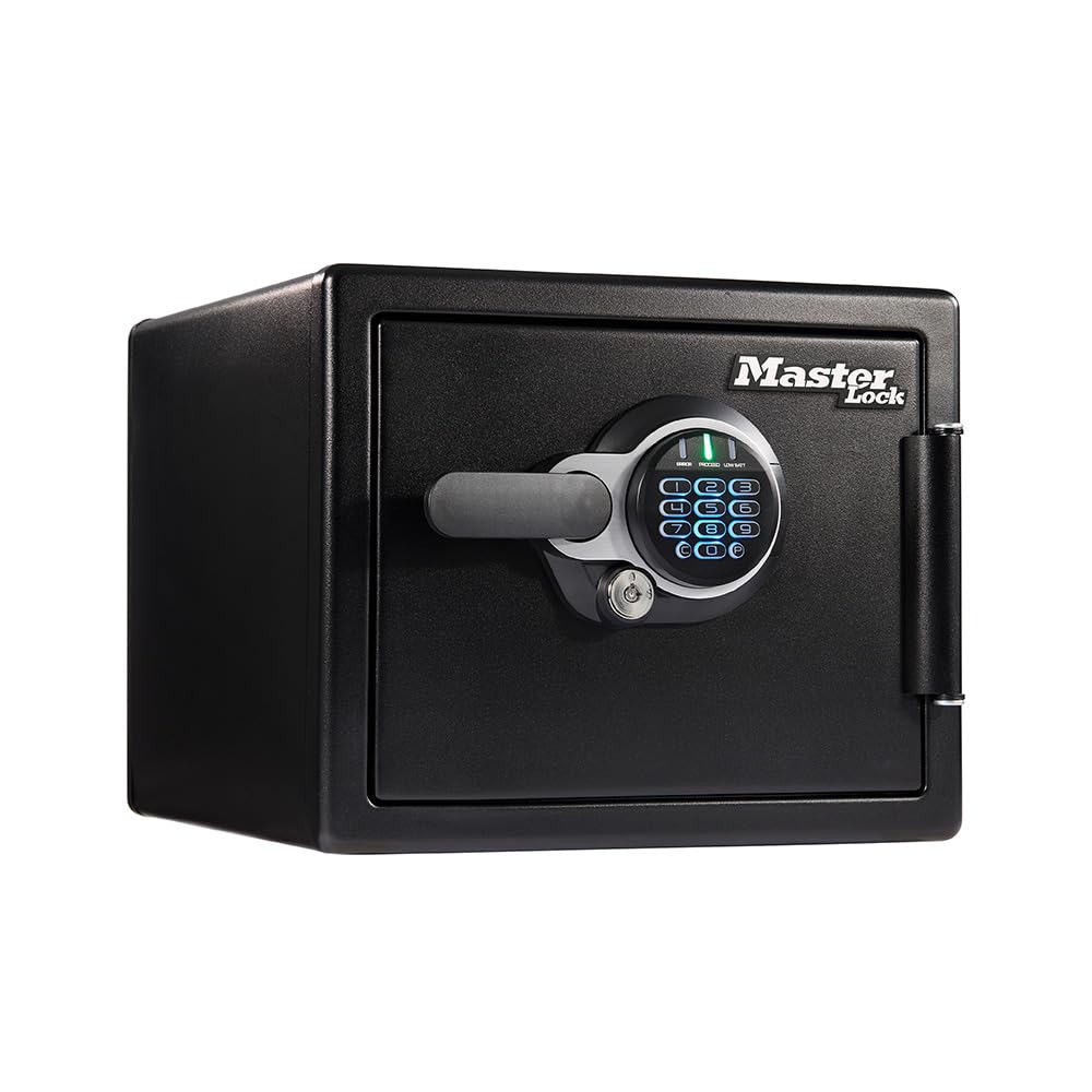 Master Lock Black Premium Fireproof and Waterproof Safe with Digital Keypad, 0.82 cu-ft, STW082GTC