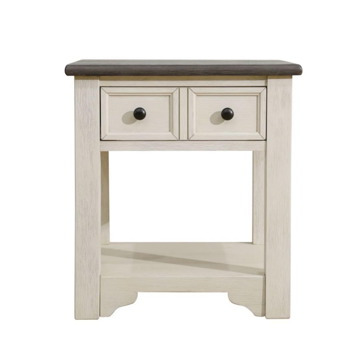 UOCFYK Side/Bedside/End Couch Table/cabinets with Storage, Small Wood Farmhouse Night Stand for Small Spaces, Nightstand for Living Room, Bedroom, Kitchen, Plant Tables, Dark Grey MDF and White Oak