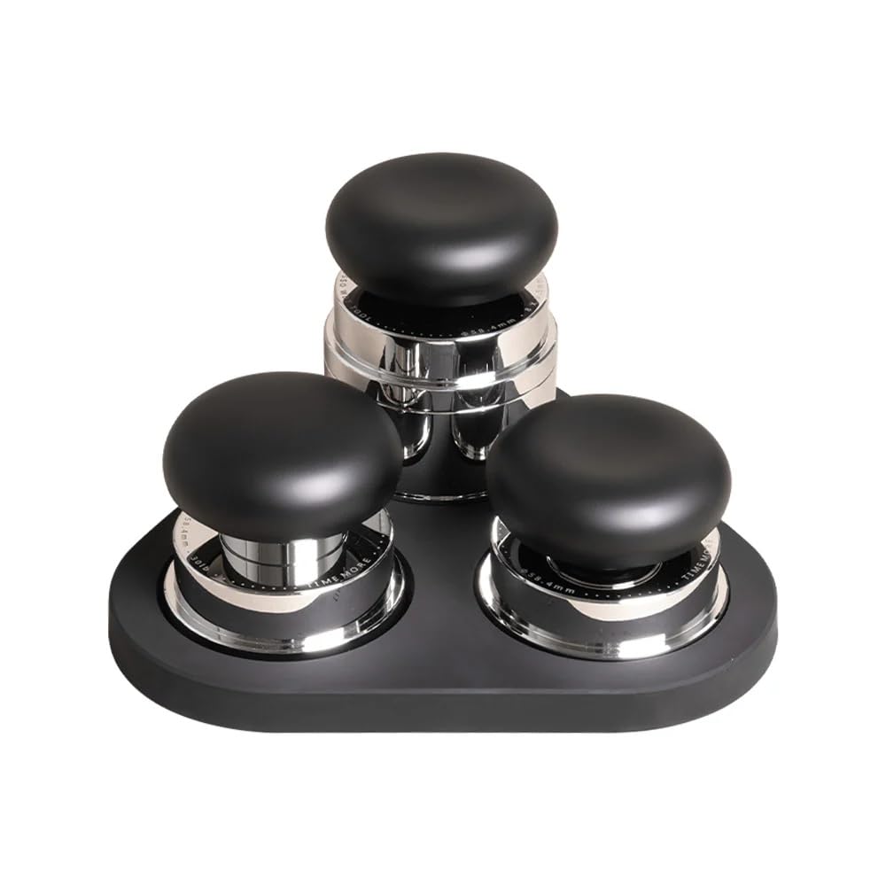 TIMEMORE Espresso Tamper Set 58.4mm with WDT Tool, Self-Leveling Tamper & Gravity Distributor for Professional Coffee Preparation - Metallic Grip