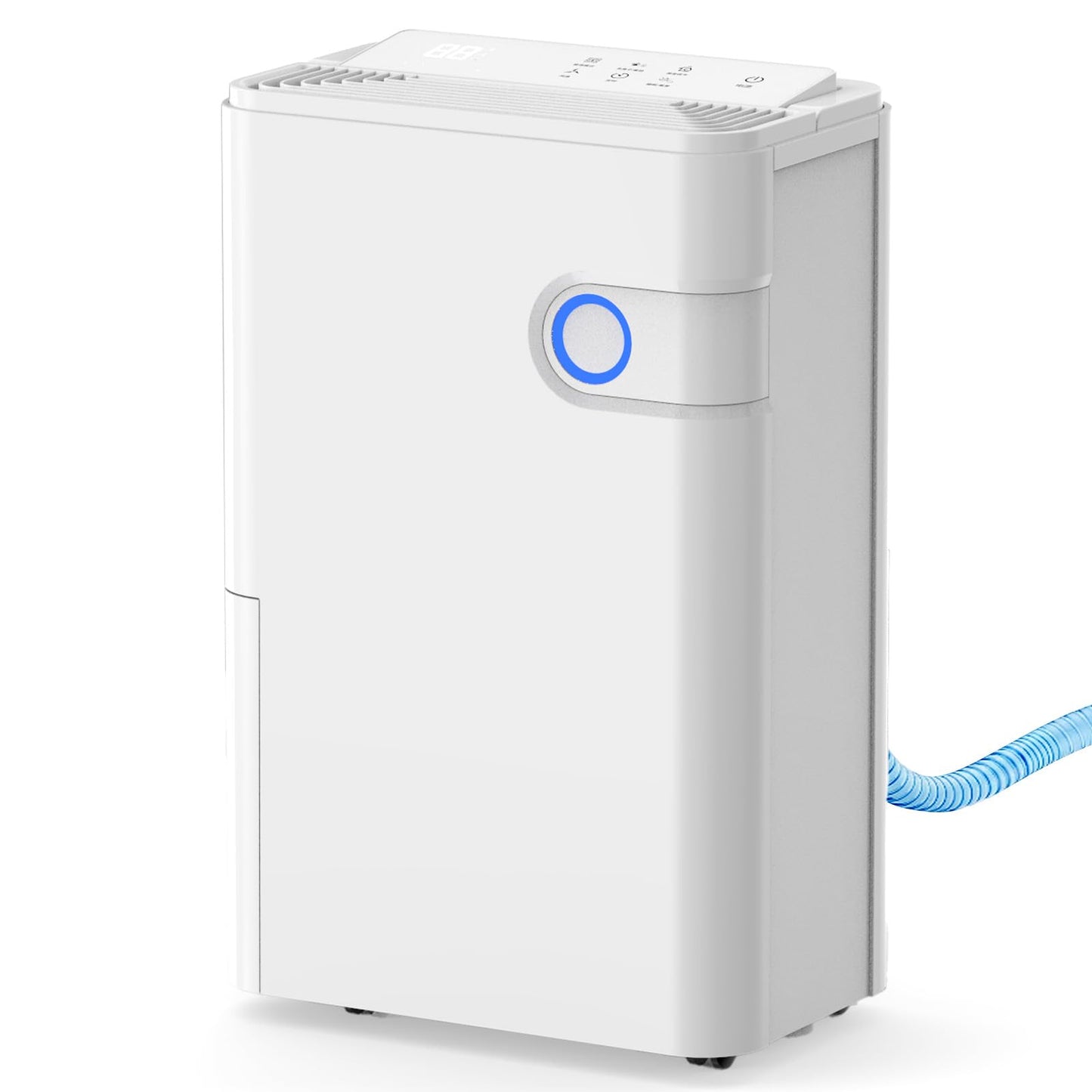 DUMOS 80Pints Dehumidifier with Drain Hose, Most Efficient Energy Star, 5,500 Sq.Ft Dehumidifier for Basement, 1.32 Gallon Tank 42dB, Smart Humidity Ring, Ideal Humidity Remover for Home & Bedroom