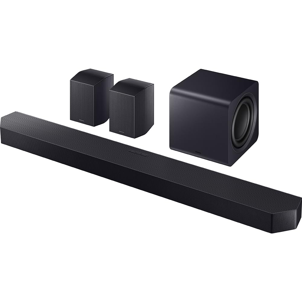 Samsung Q Series Soundbar HW-Q990F 11.1.4 ch Subwoofer + Rear Speaker (2025) Q-Symphony Bundle with CPS Exclusive 26 Month Protection Pack & Deco Gear Complete Home Theater Beginner′s Guidebook