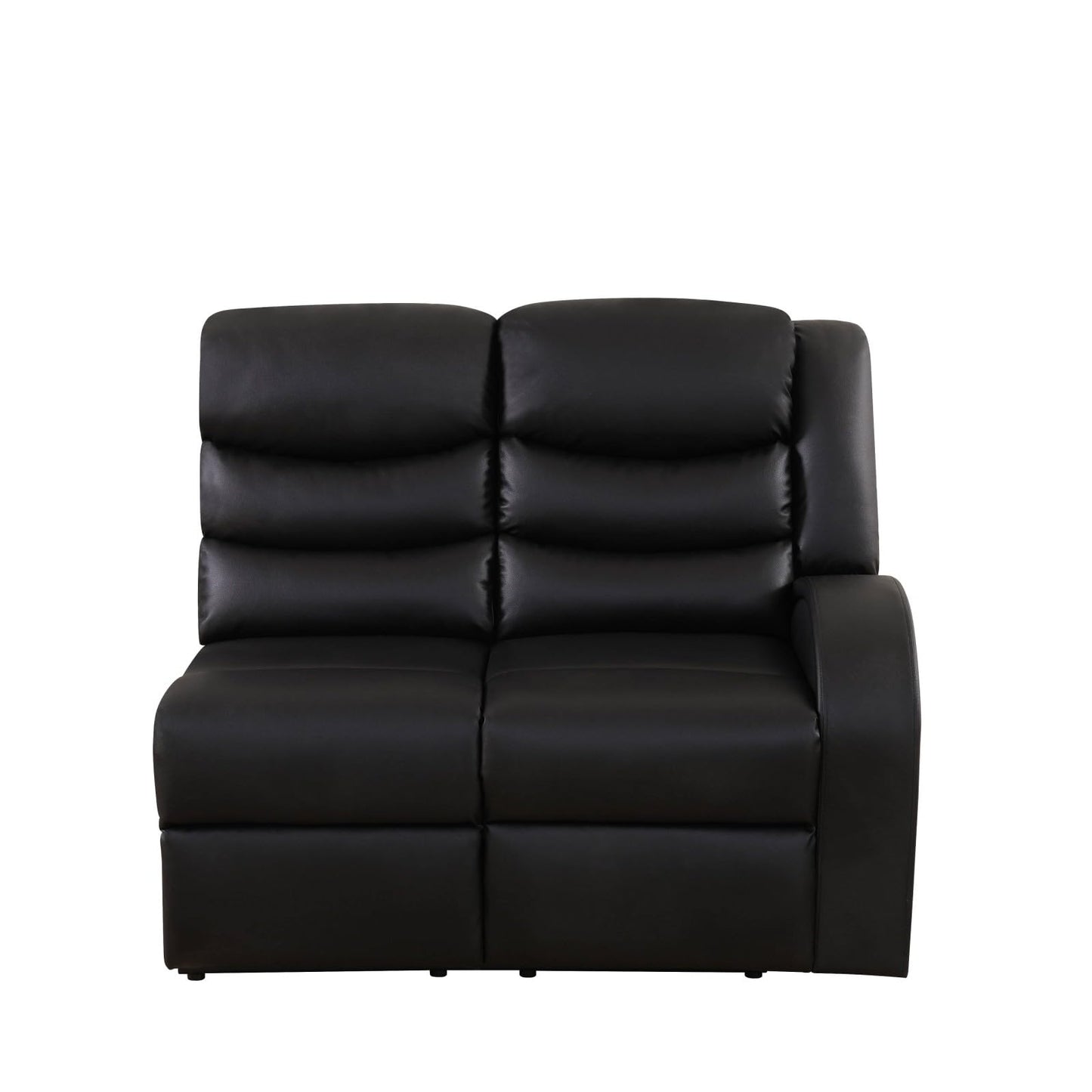 UOCFYK Recliner Sectional Sofa Set, L-Shaped Reclining Couch with 2 Recliner Seats, Reclining Corner Couches with Cup Holder and Storage Console for Home Theater & Living Room, Black