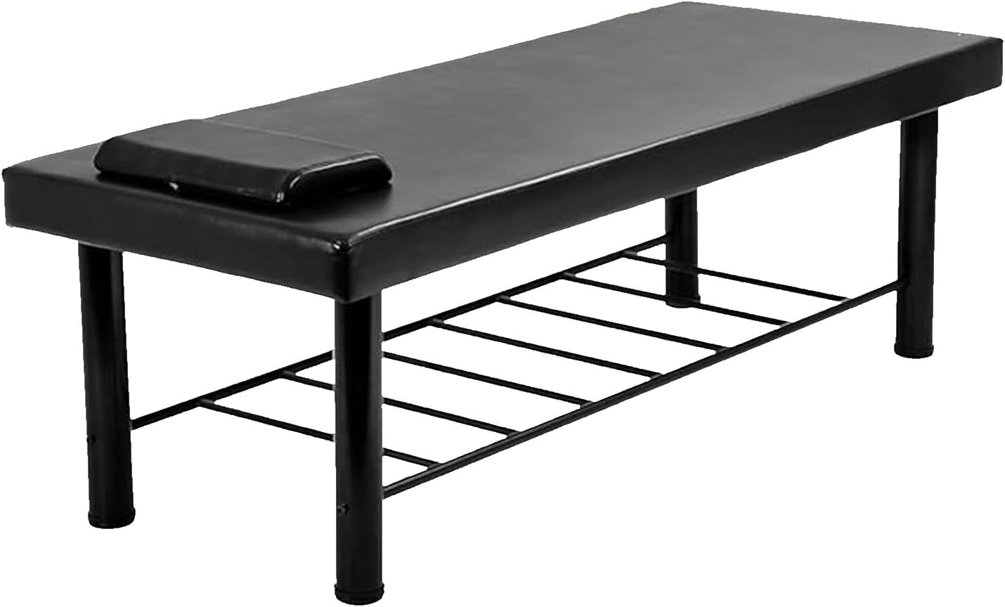 FDW Stationary Massage Table Heavy Duty Massage Bed 75x30 inchs Physical Therapy Bed PU Leather/Metal Frame Spa Bed Salon Bed with Pillow for Medical Recovery Professional Massage