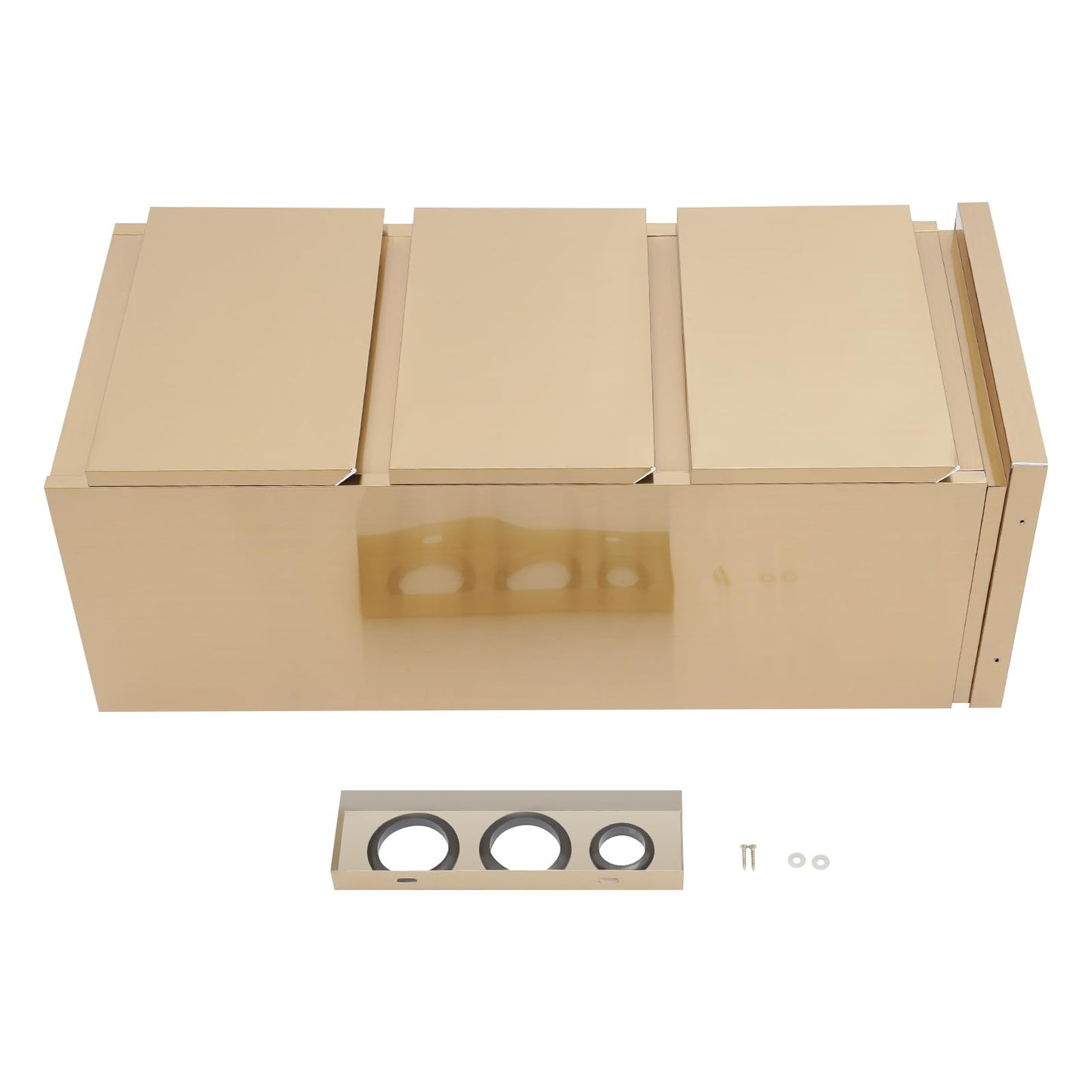 Salon Station for Hair Stylist, 3-Drawer Stainless Steel Salon Storage Cabinet Barber Organizer with 3 Hair Dryer Holders, Smooth & Silent Sliding (Gold)
