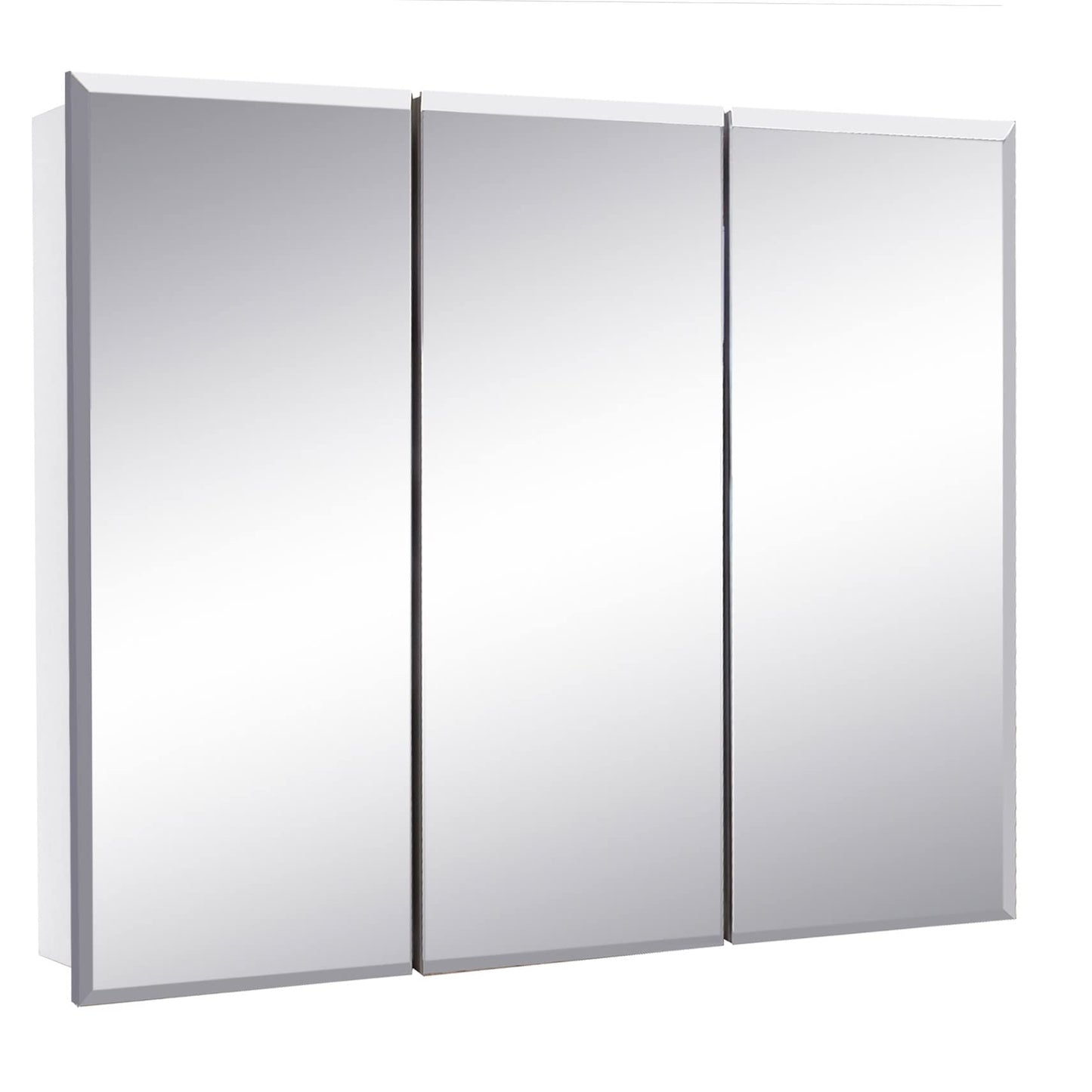 Design House 36 Inch Cyprus Bathroom Medicine Cabinet, Durable Pre-Assembled Wall Mounted or Recessed with Frameless Mirrored Doors, White Cabinet, 597500