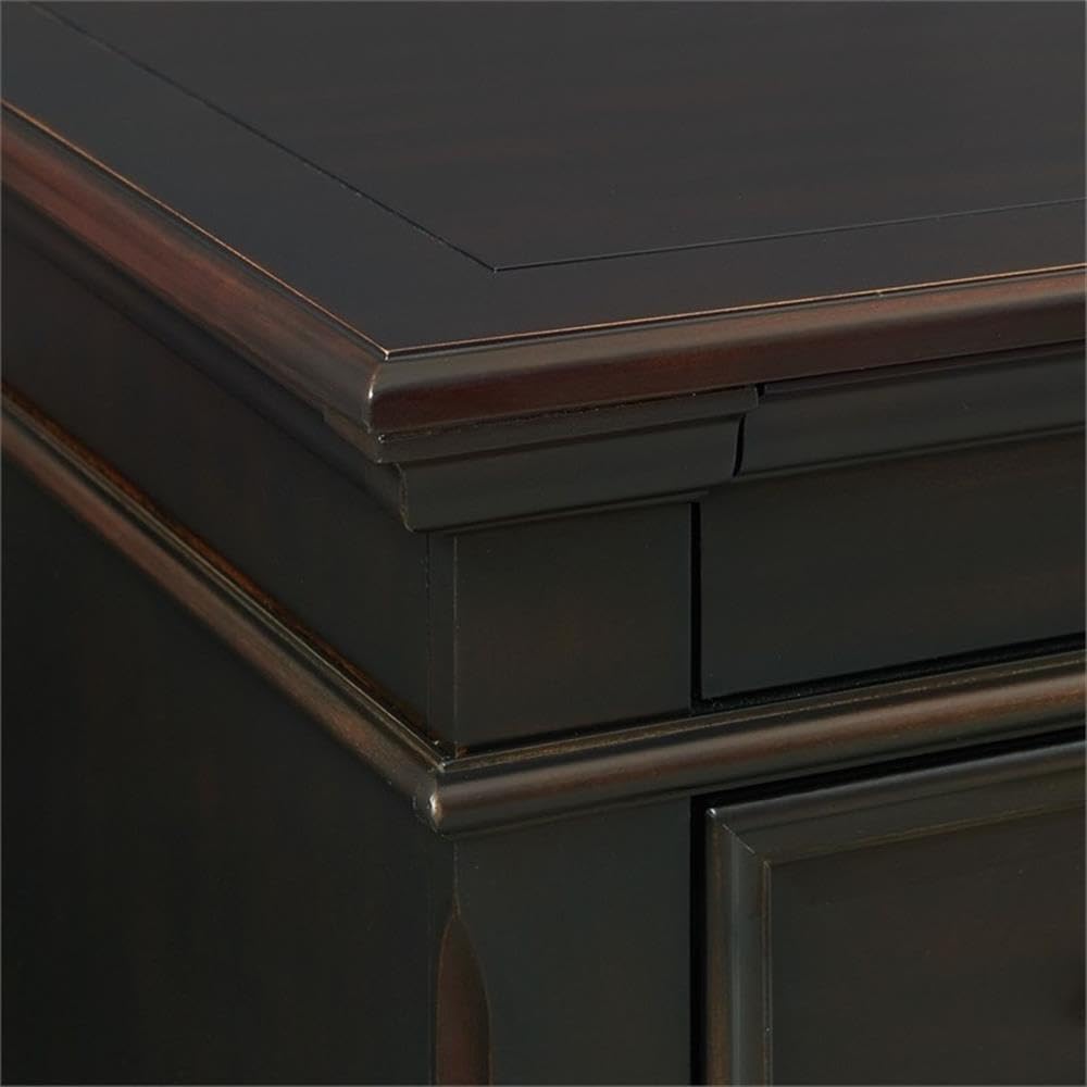 Picket House Furnishings Brooks 3-Drawer Nightstand with USB Ports in Black