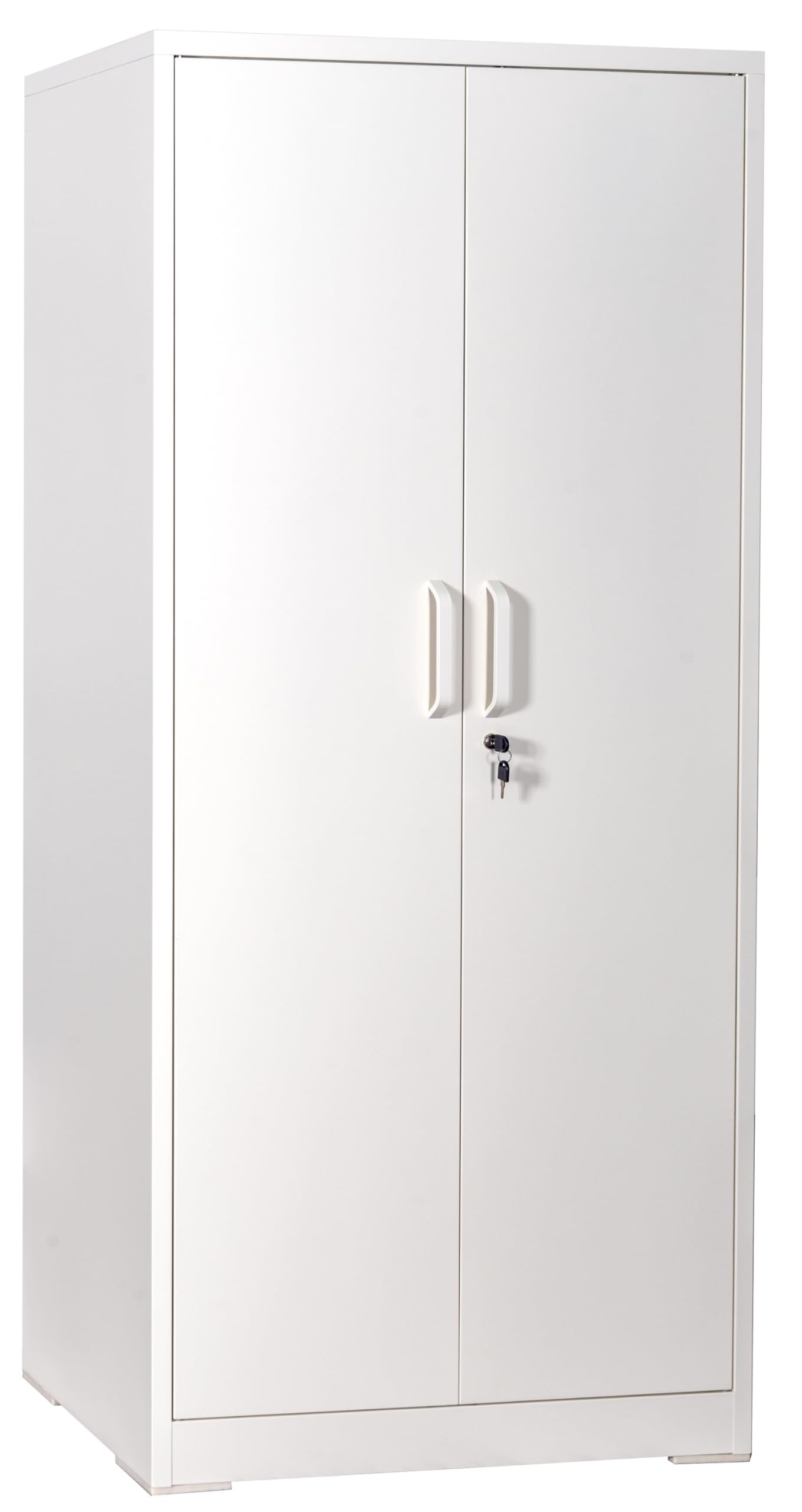 GDFStudio Ironclad 71" Metal Storage Cabinet with Locking Doors & 4 Adjustable Shelves, Heavy-Duty Steel File Cabinet Garage Storage Cabinet Metal Shelving for Office Warehouse Home School, White