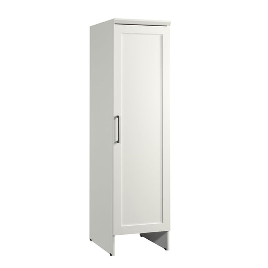 Sauder Homeplus Robot Vacuum Kitchen Pantry Storage Cabinet, Single Door with Adjustable Shelves, in Soft White