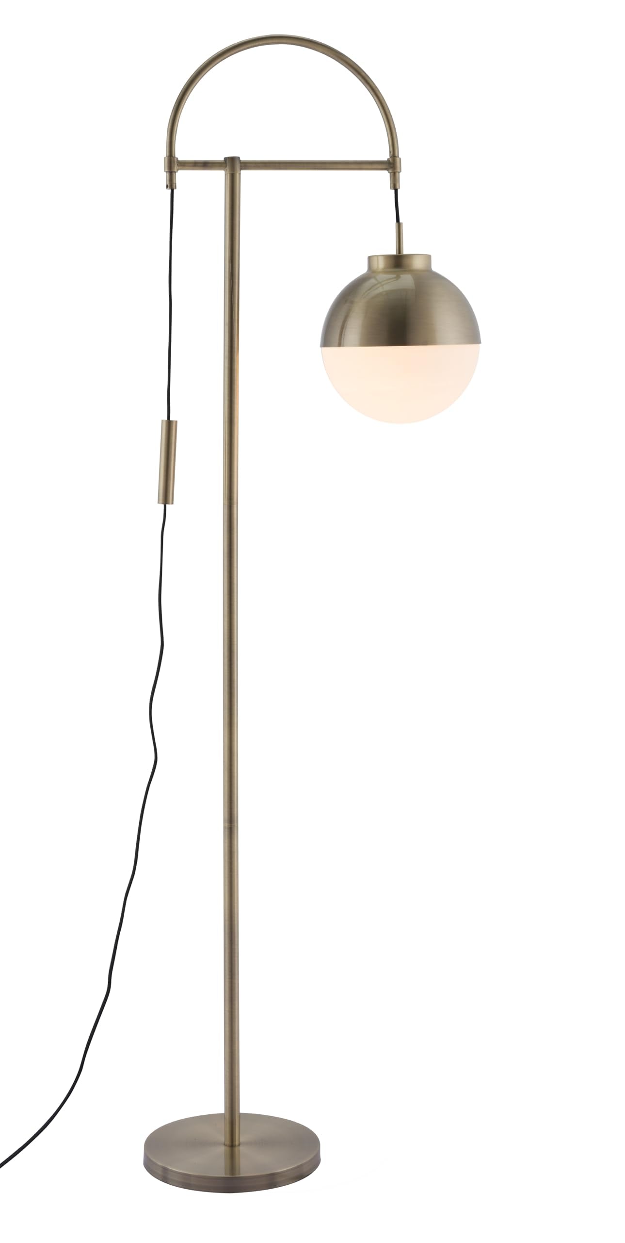 Zuo Waterloo Floor Lamp, Modern Steel Design, 68.9in H, White & Bronze, Model 56053