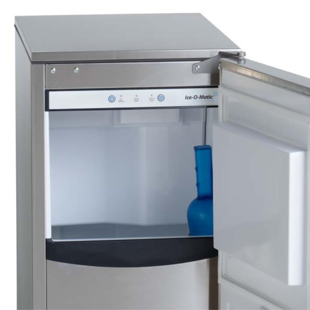 Ice-O-Matic GEMU090 Pearl Self-Contained Ice Machine with Air Condensing Unit Pure Ice Technology 115 Volt Plug-In and Quiet Operation in Stainless Steel