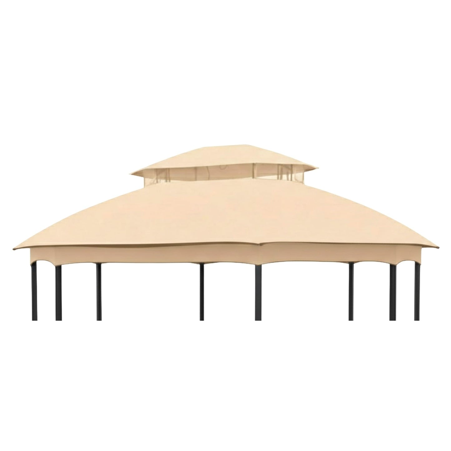 Garden Winds Reinforced Replacement Canopy Top Cover and Netting Set Compatible with The A101014900 Seagrove Gazebo - Classic Sand, Riplock 350