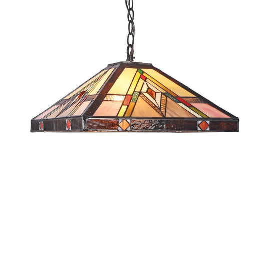 Chloe Down Hanging Pendant Light, Multi-Colored Glass, Model CH3T103AM16-DH2