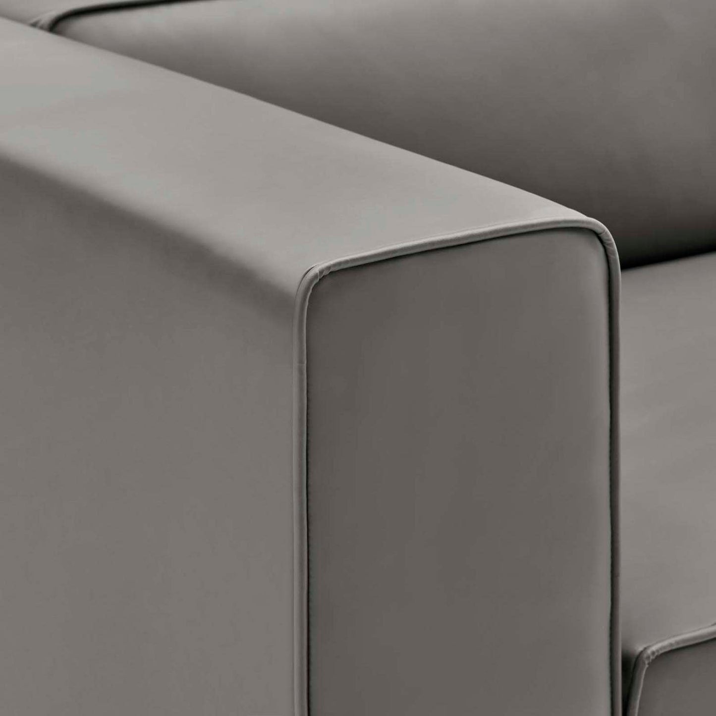 Modway Mingle Vegan Leather 2-Piece Sectional Loveseat in Gray