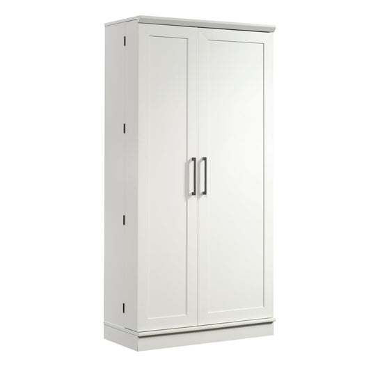 Sauder HomePlus Kitchen Storage Pantry Cabinet with Swing Door Storage and Adjustable Shelves, in Soft White finish