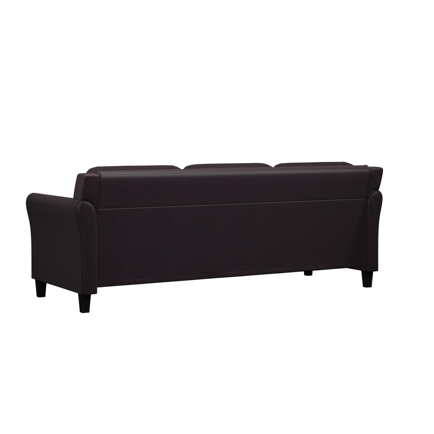 Studio Living Harrington 80.3" Sofa, Transitional Modern, Pocket Coil Comfort, Easy Assembly, Vegan Leather, Java