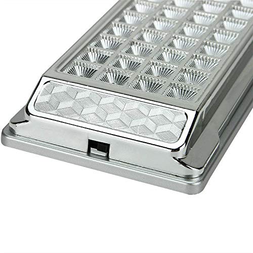 All Star Truck Parts Universal Interior Light 36 LED Ceiling Dome Light Rectangle Chrome Housing