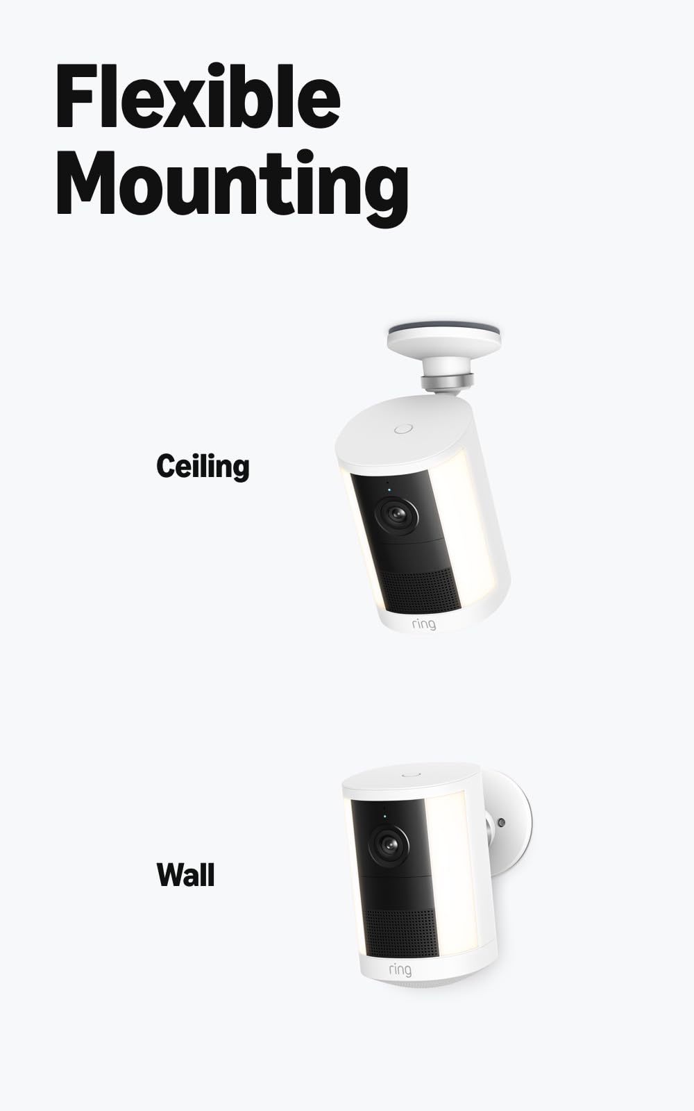 Ring Spotlight Cam, Battery (newest model), Home or business security, Wide-Angle Retinal 2K Video, 6x Enhanced Zoom, Motion-Activated Spotlights, White
