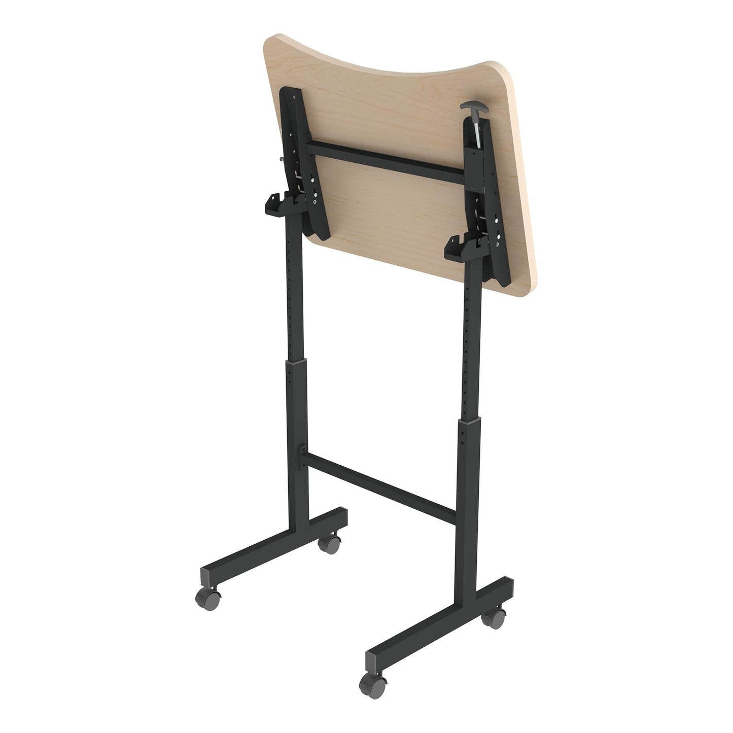 Learniture Maple Adjustable Height Mobile Flipper Sit-to-Stand Desk for Home, Classroom or Office (Pack of 2)