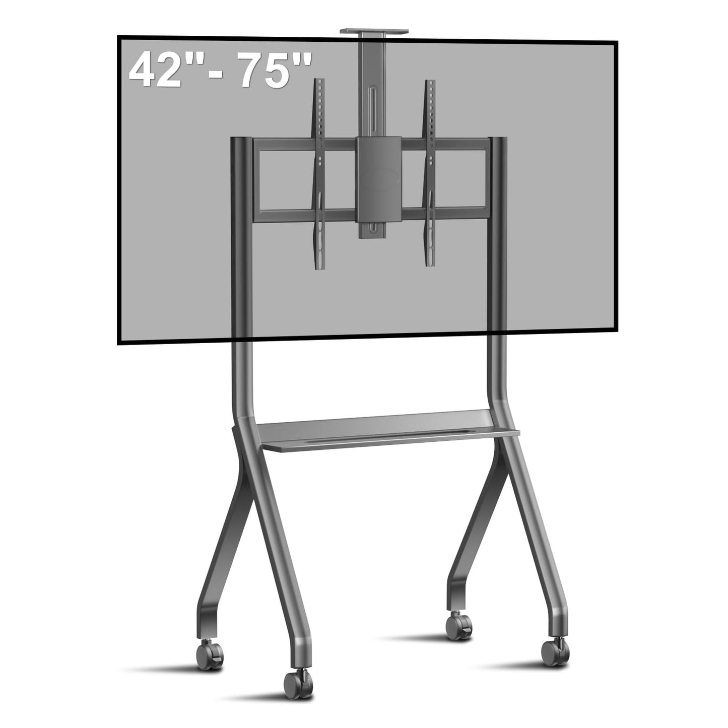 Smart Board Stand with Camera Tray Fits 42"-75" Screens, Interactive Whiteboard Stand with 360° Rotating Wheels Holds 300LBS, Height Adjustable,Mobile Stand for Home, Office & Classroom