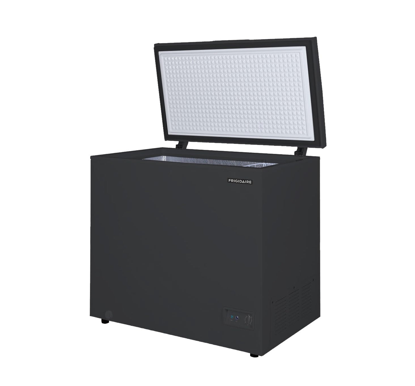 FRIGIDAIRE EFRF7003-BLACK Chest Deep Freezer, 7 Cu. Ft, Black Adjustable Thermostat-Removable Vinyl Coated Wire Basket-Easy Defrost Drain