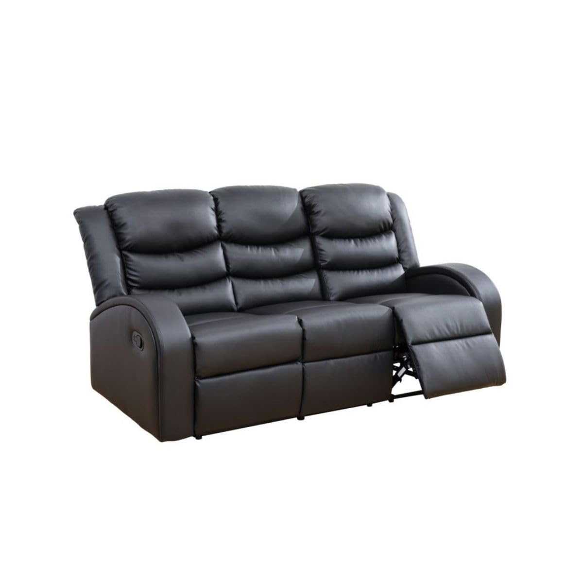 UOCFYK Oversized Luxury Lounge Faux Leather Recliner Chair Sofa for Adults Modern Comfy Comfy Lazy Reclining Couch Arm Chairs for Living Room/Small Space/Office/Theater Seating (Black, Sofa Recliner)