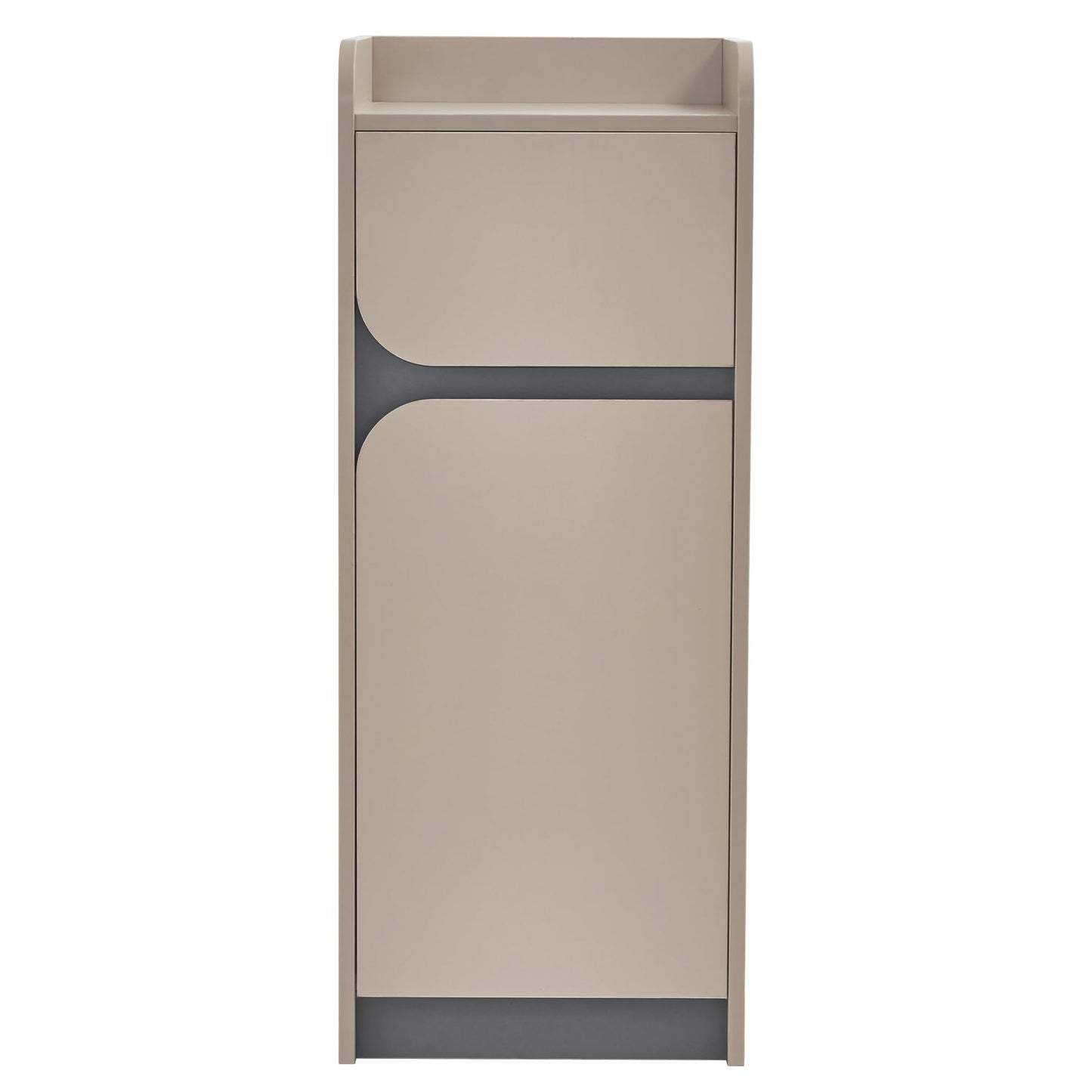 BarberPub Salon Spa Storage Cabinet, Barber Hair Stylist Station with 1 Drawer and 1 Cabinet, Beauty Salon Organizers 40” Tall DC2022 (Iron-Gray&Beige)
