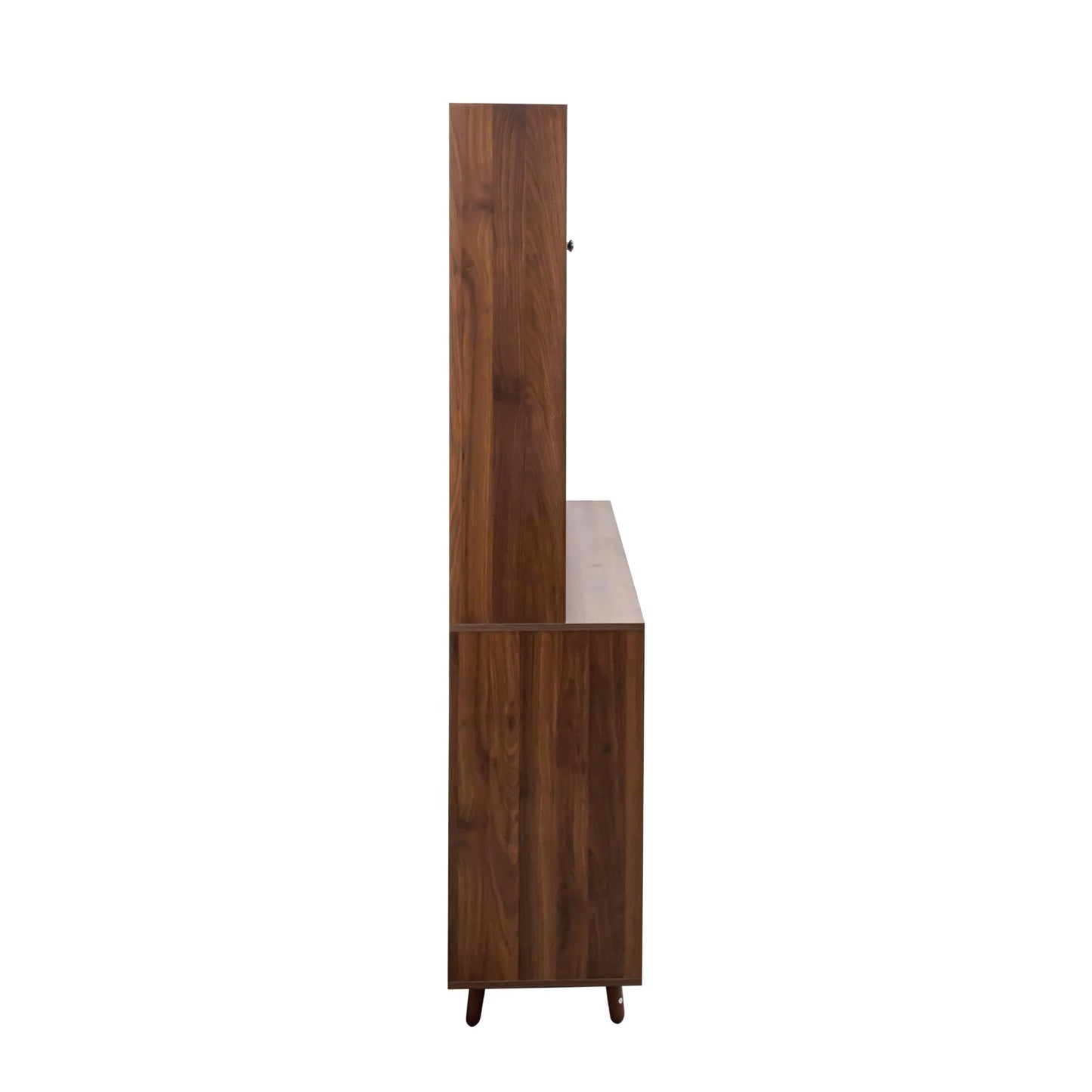 Ball & Cast 63" Large Kitchen Hutch Cabinet with Multi-Layer Shelves and 4 Doors & Drawers,Freestanding Pantry Storage Cupboard with Microwave Shelf,for Kitchen,Apartment,Livingroom,Walnut