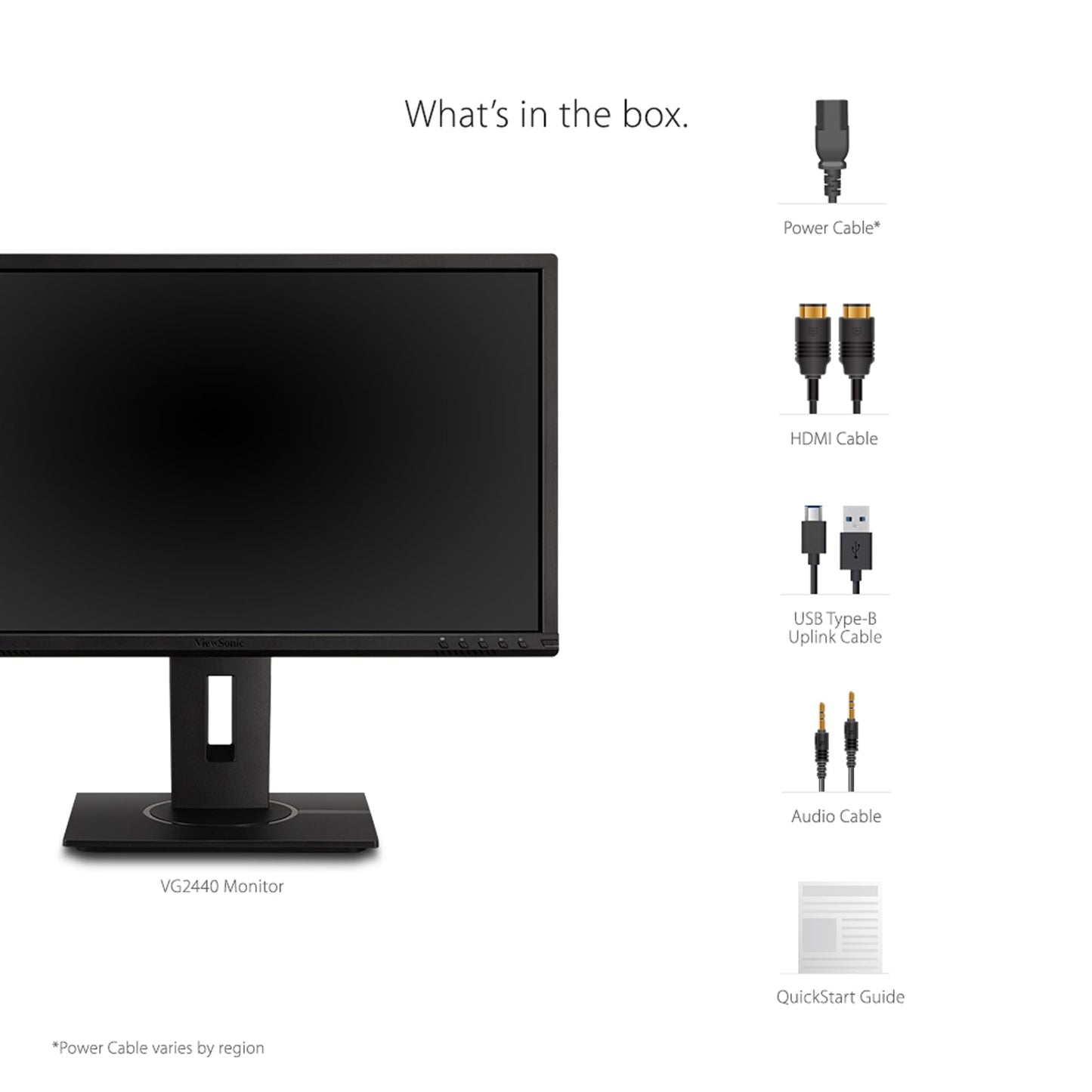 ViewSonic VG2440 24 Inch 1080p Monitor, VA Display for Smooth Home and Office Productivity, Advanced Ergonomics, HDMI, DisplayPort, VGA, and USB Inputs
