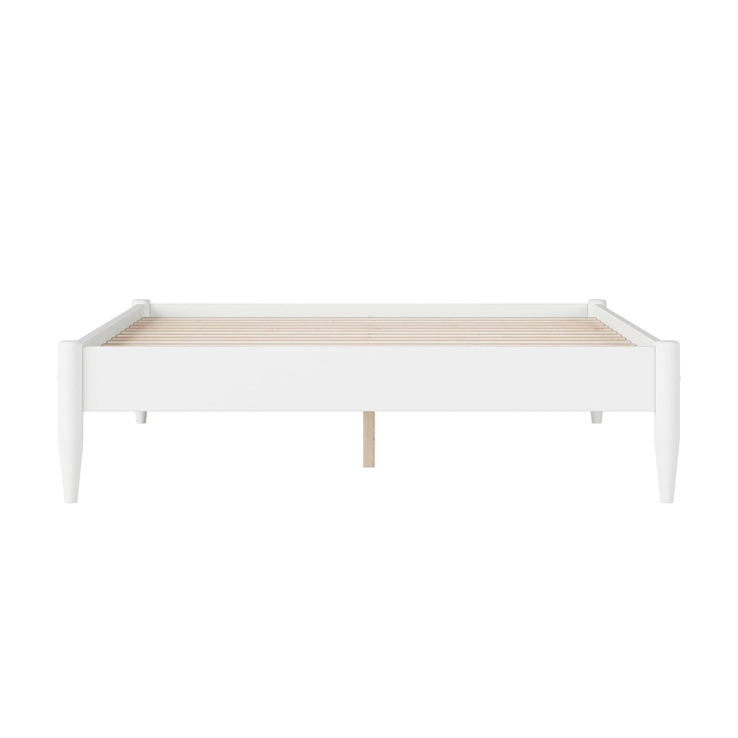 AFI, Pasadena 14" Full Wood Mid Century Modern Low Profile Platform Bed, White