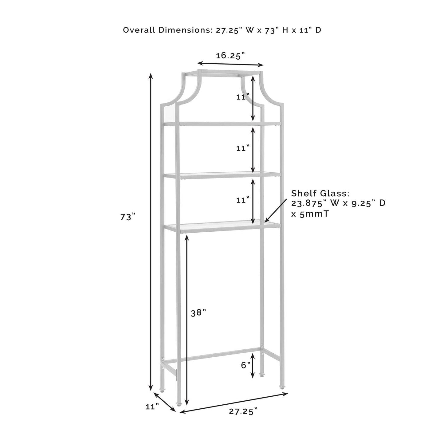 Maykoosh Modern Bathroom Space Saver Cabinet - Oil Rubbed Bronze, Pagoda Style Storage, Tall Linen Tower